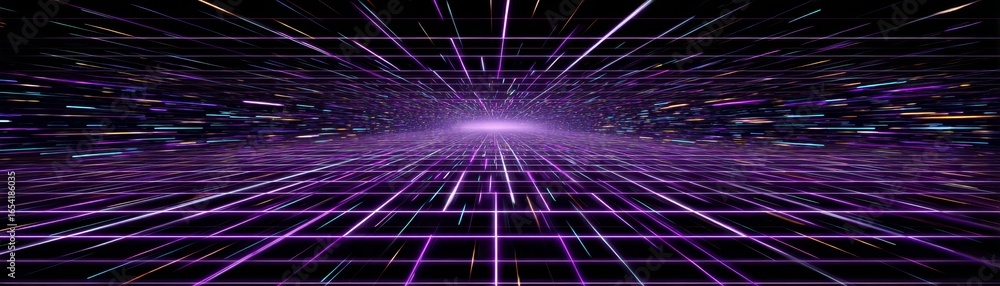 Poster abstract purple and black background with a glowing light effect a modern digital graphic design ele