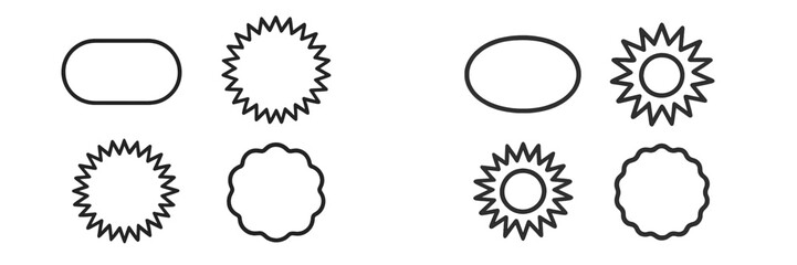 Vector illustration of decorative shapes in various styles