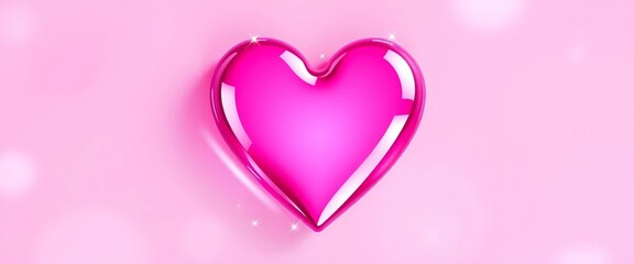 Shiny pink heart, glossy texture, vector illustration, Mother's Day card design,  pink,  valentines
