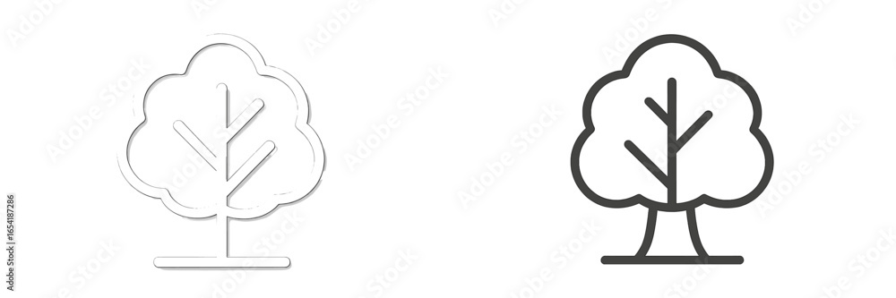 Poster simple vector illustration of trees in a minimalist style for design