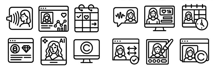 Vector illustration of digital marketing icons with various activities
