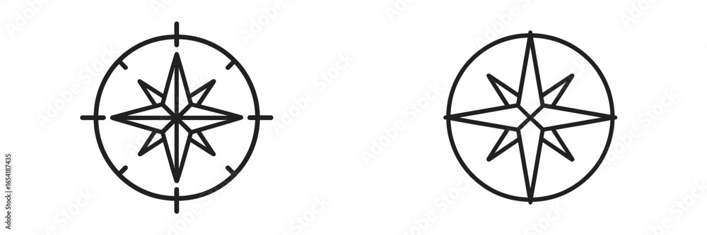 Aufkleber compass design elements for navigation and exploration themes