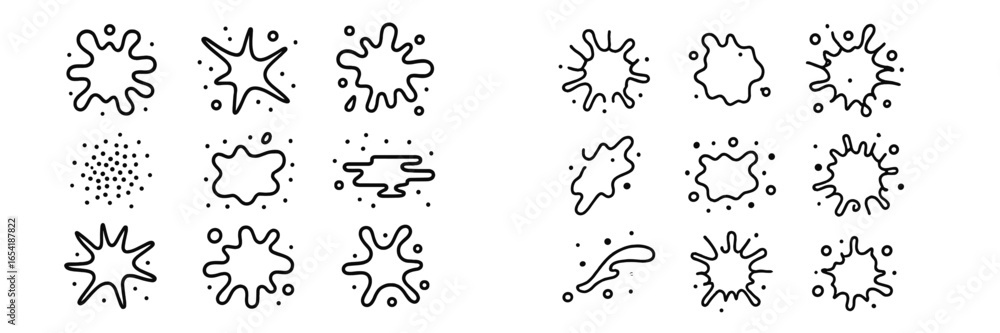 Poster creative assortment of vector splash shapes for design projects