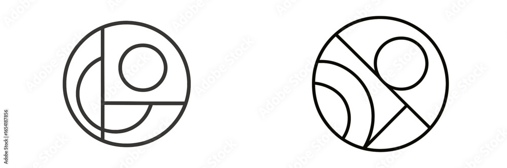 Poster abstract geometric design featuring circular elements and lines