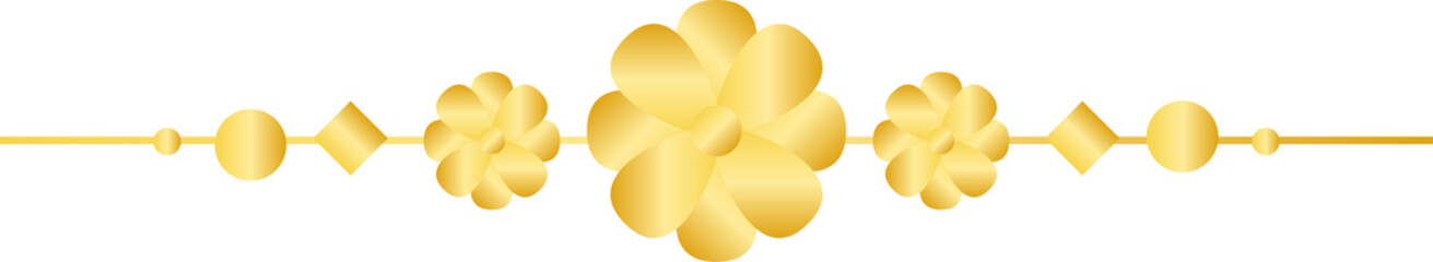 Golden flower divider line luxury decoration