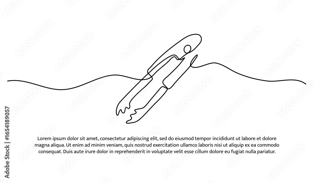 Poster one line of food tongs. abstract minimal continuous line.