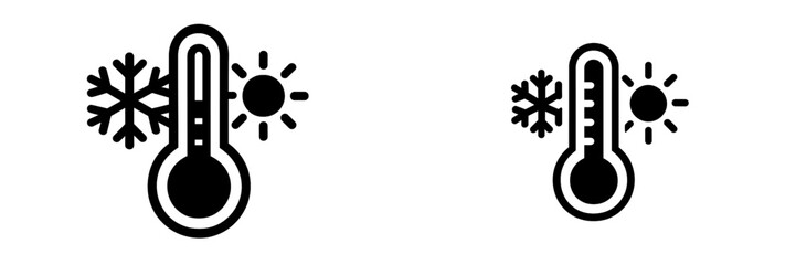 Two isolated vector illustrations show thermometers