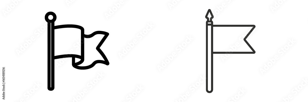 Poster vector illustration of flags in two distinct styles and designs