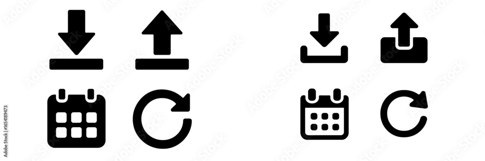 Poster vector icons for modern interactive user interfaces