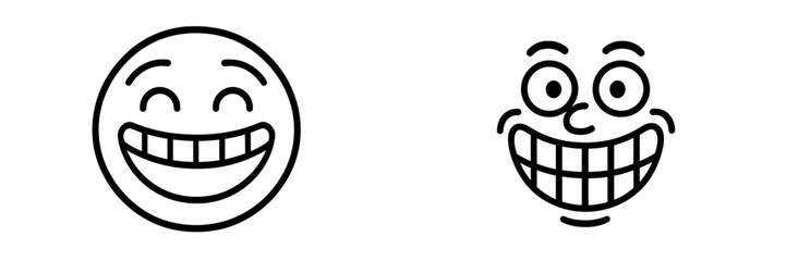 Happy vector illustrations of faces with diverse expressions