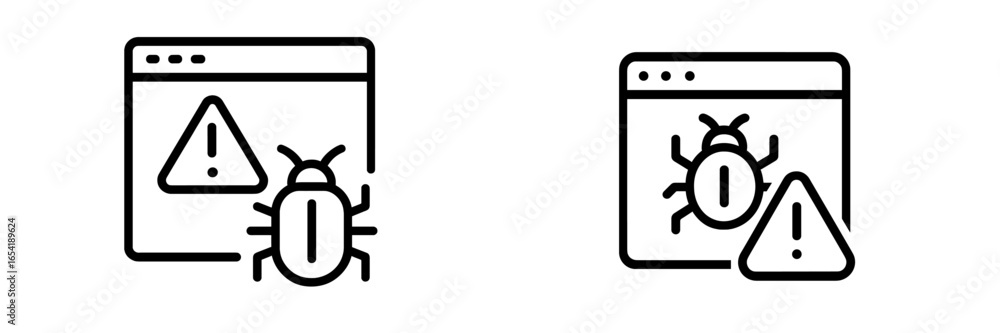 Poster vector illustration of malware warning symbols in a digital setting