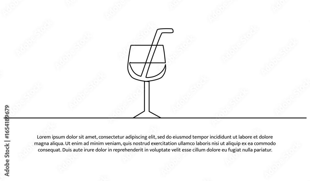Poster one line of juice. abstract minimal continuous line.