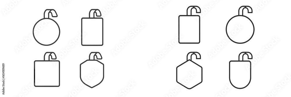 Poster different types of lock icons in vector style for design purposes