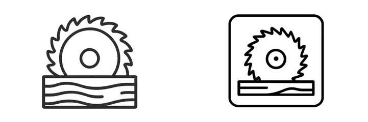 Vector art of saw blades for woodworking and construction