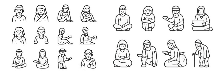 Varied depictions of people in diverse activities and moods