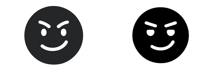 Fototapeta premium Vector illustration of mischievous smiley faces in black color