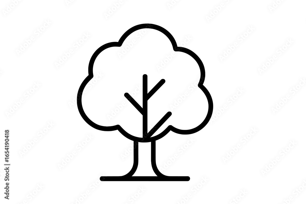 Poster vector illustration of a simple tree design in minimal style