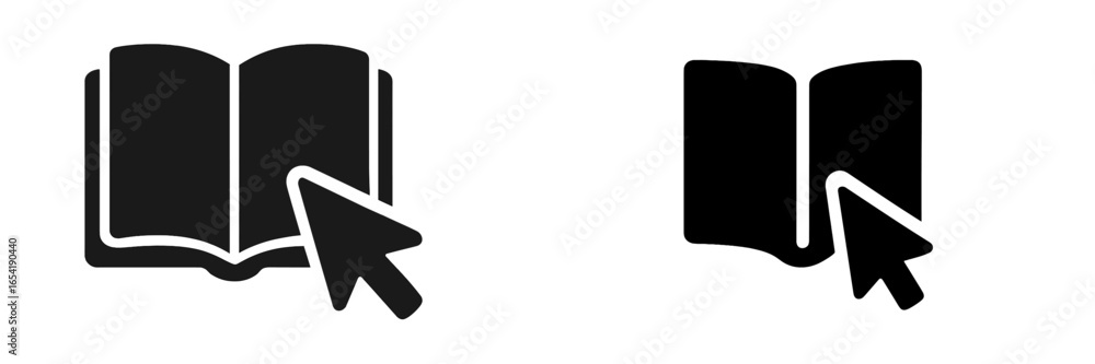 Poster vector illustration of an open book and a cursor pointing