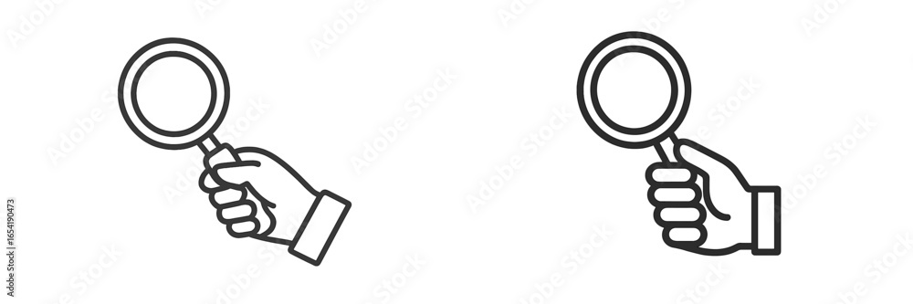 Poster exploring details with a magnifying glass in a clean vector design