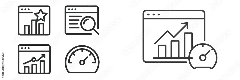 Aufkleber vector illustration of data analysis elements for business insights