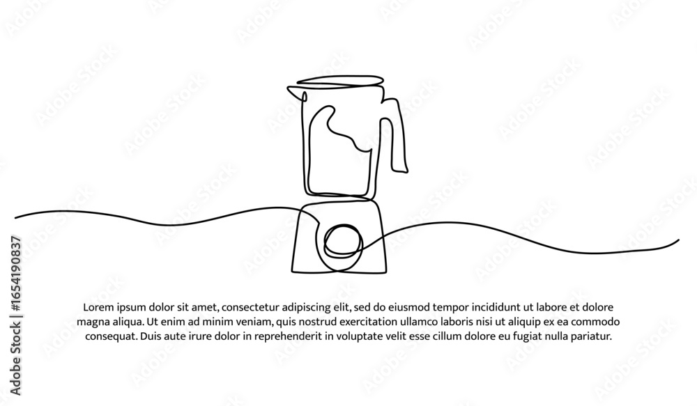 Poster one line of blender. abstract minimal continuous line.