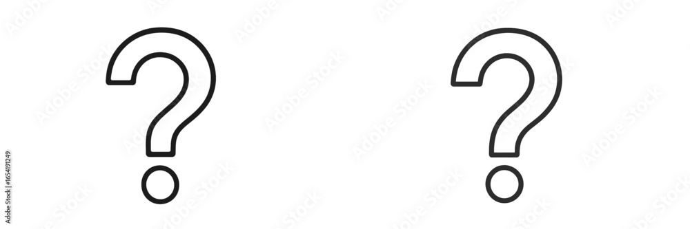 Poster Vector illustration of two question marks on a clean background
