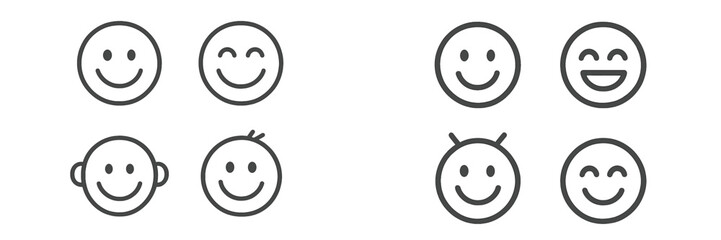 Fototapeta premium Vector illustration of smiling faces in various expressions