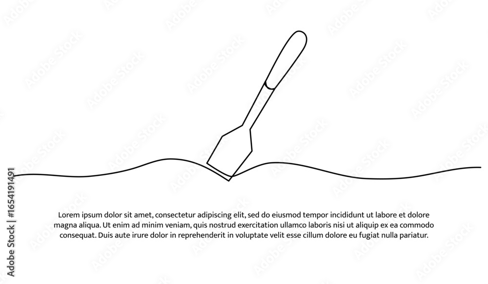 Poster one line of whisk. abstract minimal continuous line.