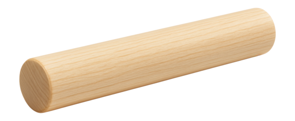 Light-colored wooden dowel rod lying horizontally.