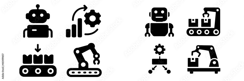 Aufkleber vector illustration of robotic technology and automation processes
