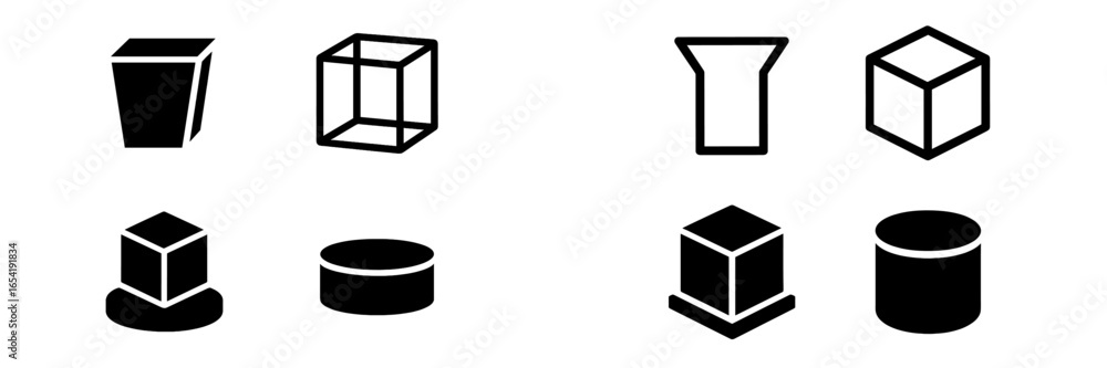 Poster shapes and solids in vector illustration for graphic design use