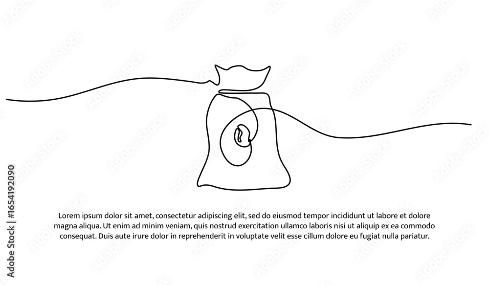 Poster one line of pocket tester coffee. abstract minimal continuous line.