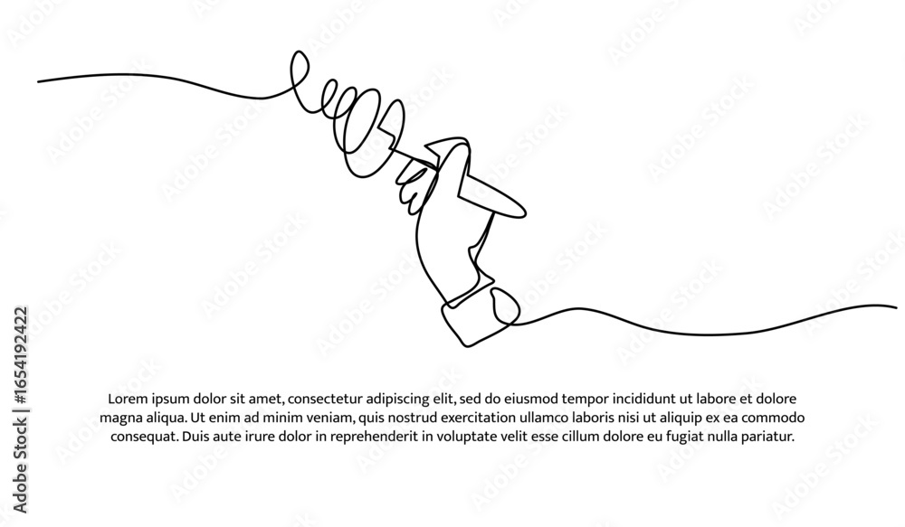 Poster one line of whisk. abstract minimal continuous line.