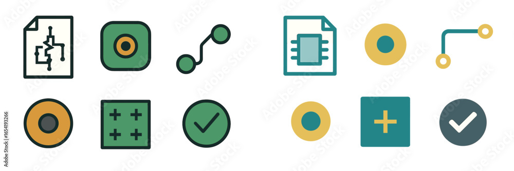 Aufkleber tech and design elements in a creative vector illustration