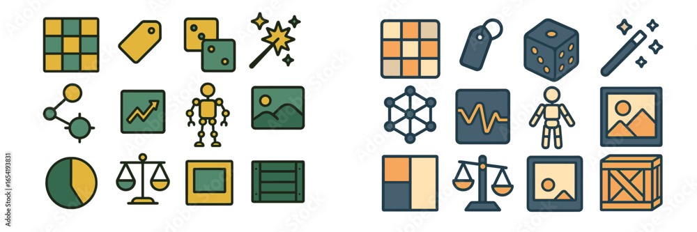 Poster vector icons for design and technology concepts