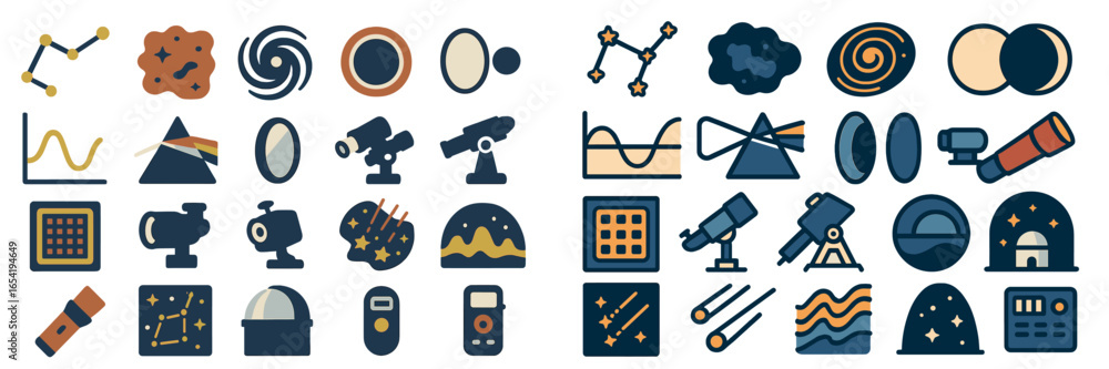 Poster astronomy tools and celestial objects vector illustration