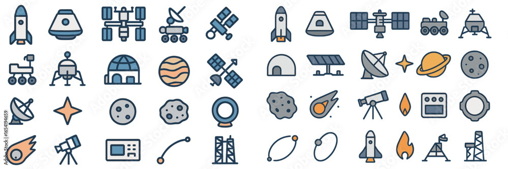 Poster vector illustrations of celestial objects in space exploration