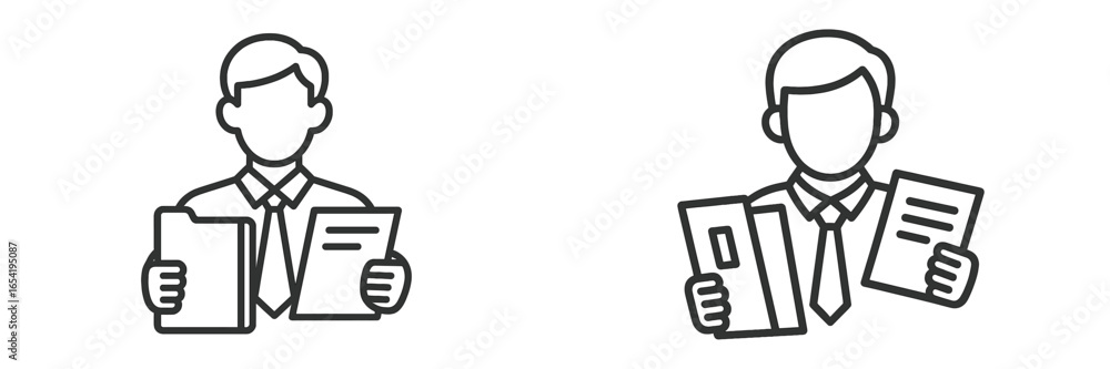 Aufkleber professional man holding documents and files in a workspace setting