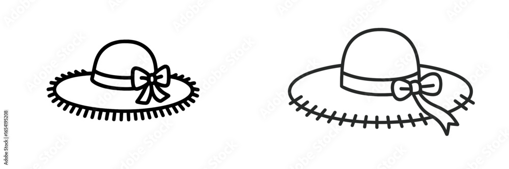 Aufkleber unique collection of stylish hats with bows in vector format