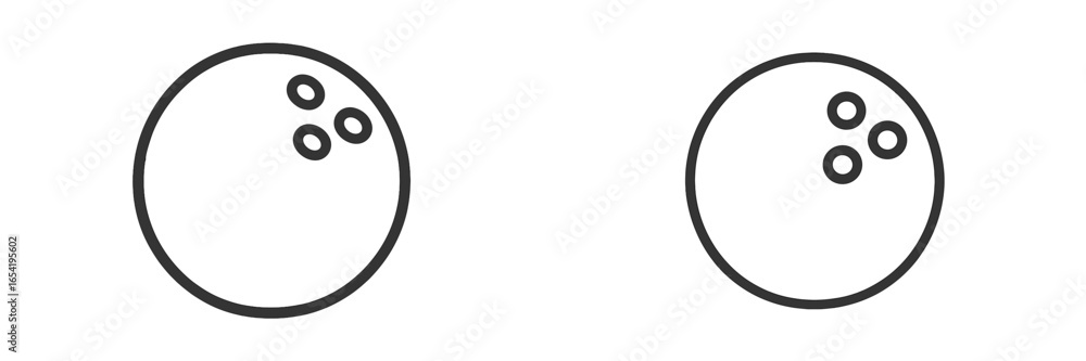 Poster two bowling balls with three holes displayed side by side on a plain background