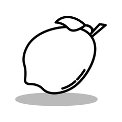 Lemon fruit icon on white background