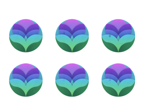 Layered petal logos isolated on a transparent background abstract blue - Powered by Adobe