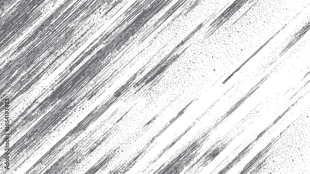 Poster diagonal grunge scratch and halftone texture background. rough distressed streaks with scattered dot