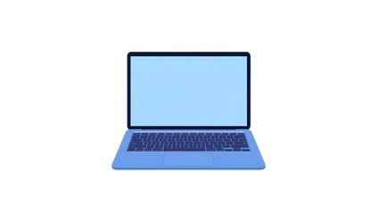 A light-blue laptop computer, front view, on a white background.