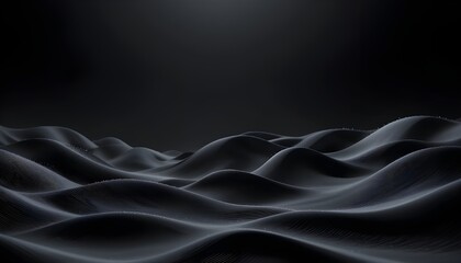 Fototapeta premium Futuristic Elegance: Dark Abstract 3D Wave Background with Dynamic Flowing Design