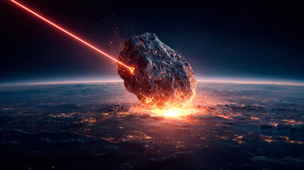 Asteroid Impact with Earth Causing a Catastrophic Explosion from Space