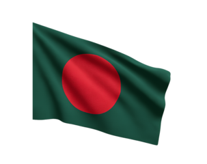 The national flag of bangladesh featuring a deep green field with a large red disc slightly off centered to the hoist isolated on transparent background