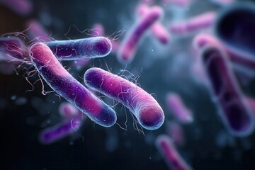 bacterium lactobacillus under microscope in motion