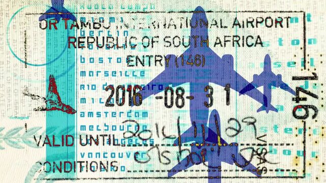 collection of passport stamps and visas 
