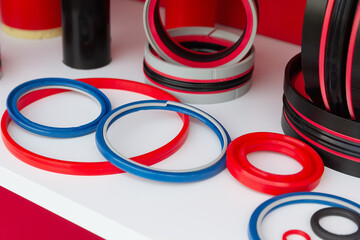 Various rubber products and sealing products at the exhibition stand